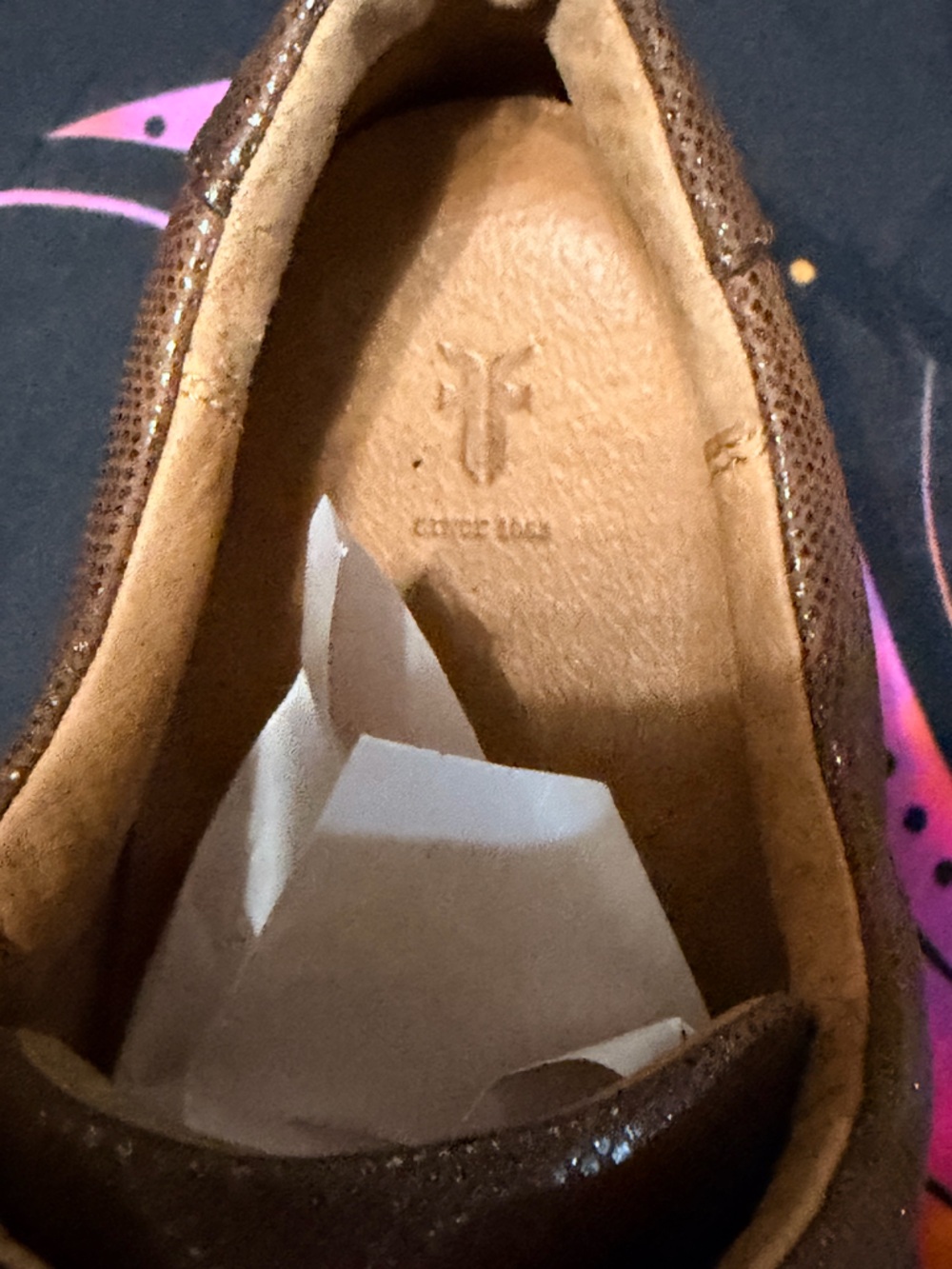 Frye Brown Leather Zip-Front Slip-On Flats - Picture 6 of 11